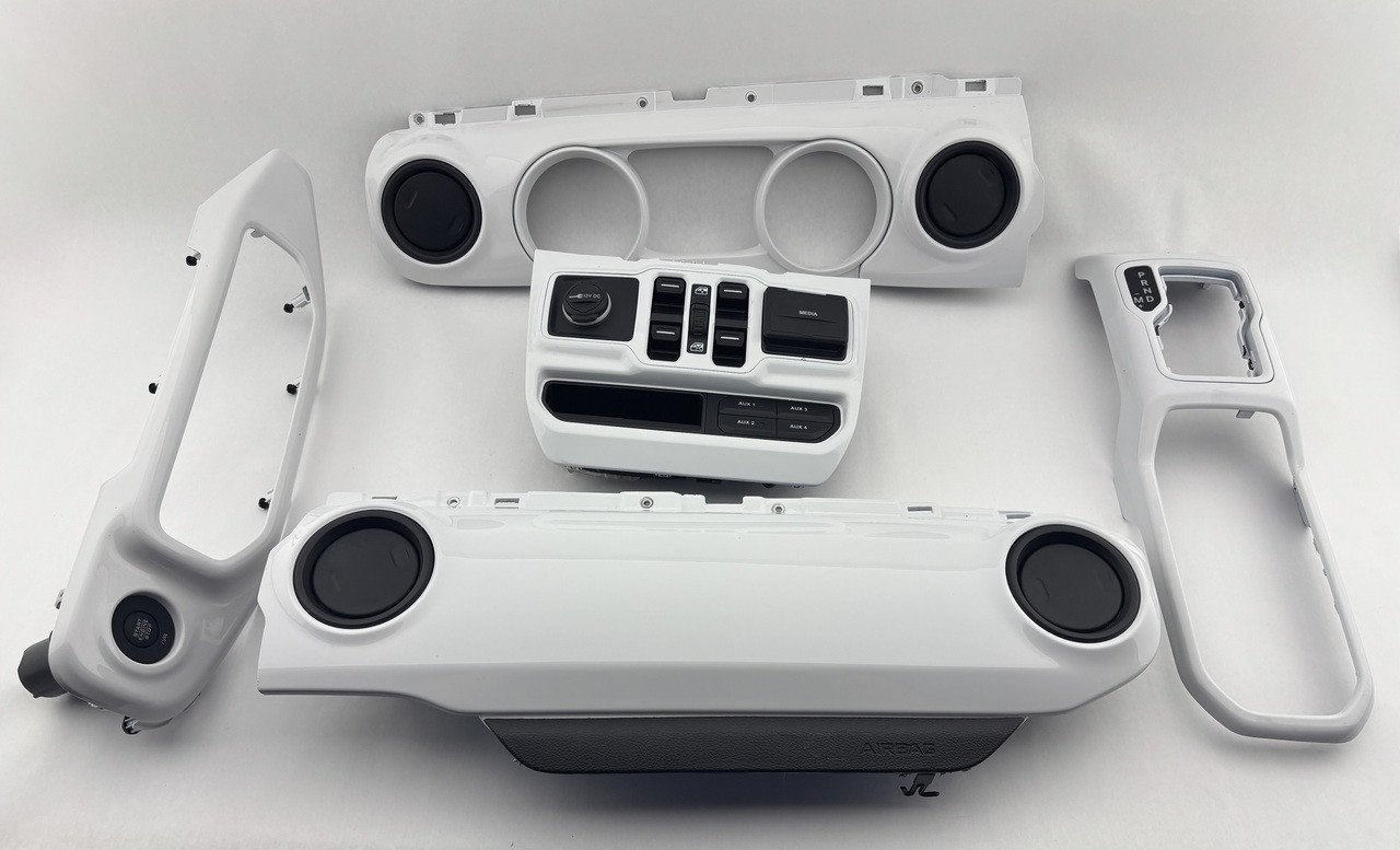 2018-2024 Jeep Wrangler JL Gladiator JT Black Widow Custom Painted Interior Trim Set / Bright White JT003