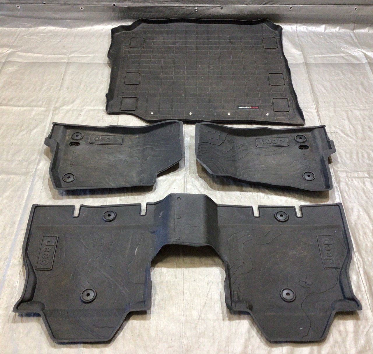 2018-2021 Jeep Wrangler JL Unlimited All Weather Rubber Floor Mats w/ Trunk Mat / JL002