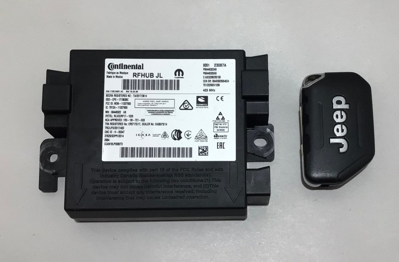 2020 Jeep Wrangler JL Keyless Entry Receiver Module w/ Key Fob / JL003