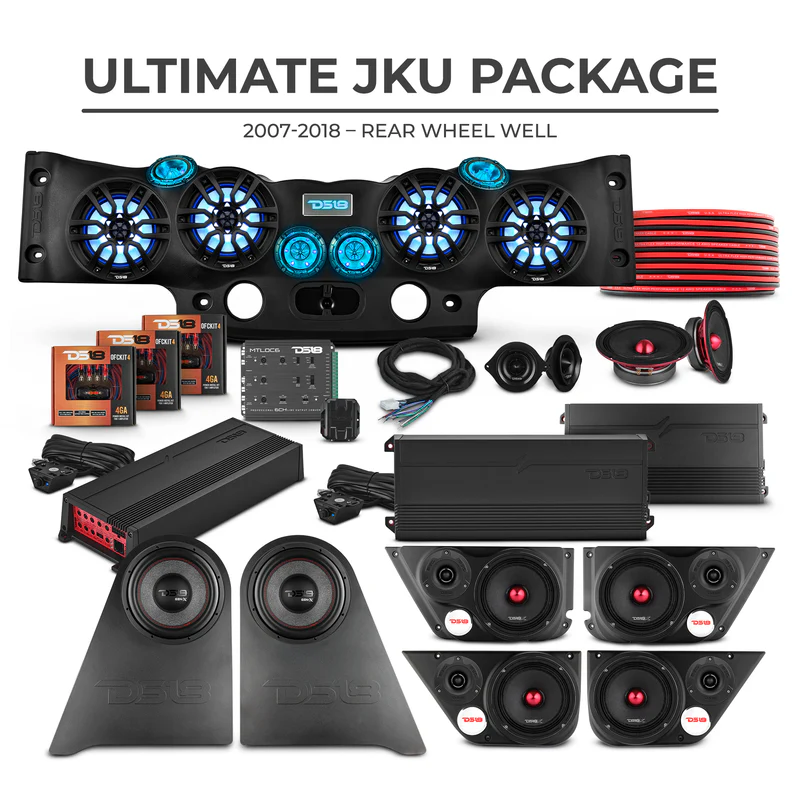 Jeep JKU 2007-2018 Ultimate Package – Loaded Sound Bar, Door Panels, Rear Wheel Subwoofers & Amplifiers - Image 7