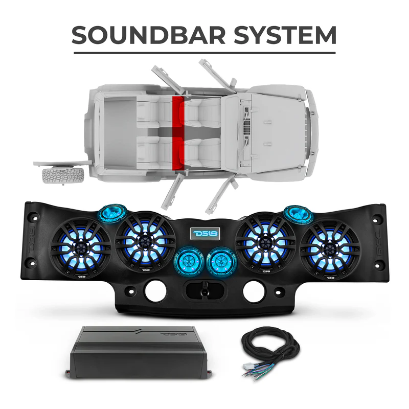 Jeep JKU 2007-2018 Ultimate Package – Loaded Sound Bar, Door Panels, Rear Wheel Subwoofers & Amplifiers - Image 5