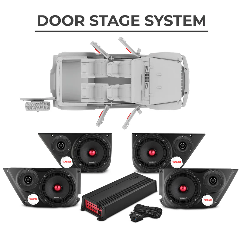 Jeep JKU 2007-2018 Ultimate Package – Loaded Sound Bar, Door Panels, Tailgate Subwoofers & Amplifiers - Image 3